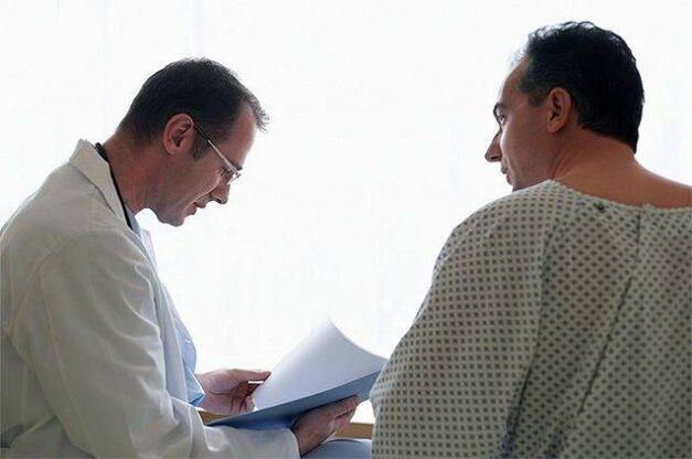 the doctor prescribes medication to the patient for prostatitis